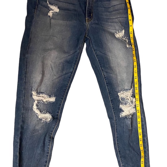 Kancan frayed hem distressed skinny stretch denim jeans size 9/28 - Picture 11 of 15